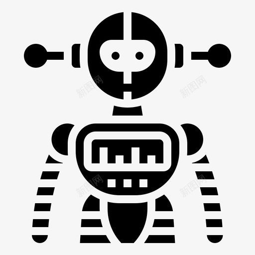 机器人半机器人未来派svg_新图网 https://ixintu.com 机器人 未来派 智能 系统 字形