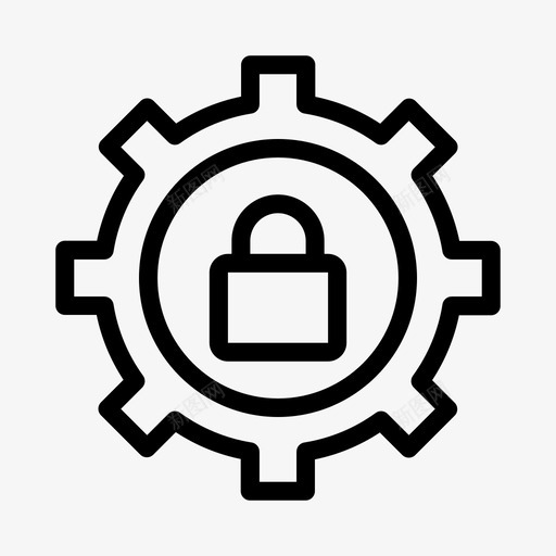 锁齿轮保护svg_新图网 https://ixintu.com 齿轮 保护 安全 设置 像素 完美 线条 轮廓