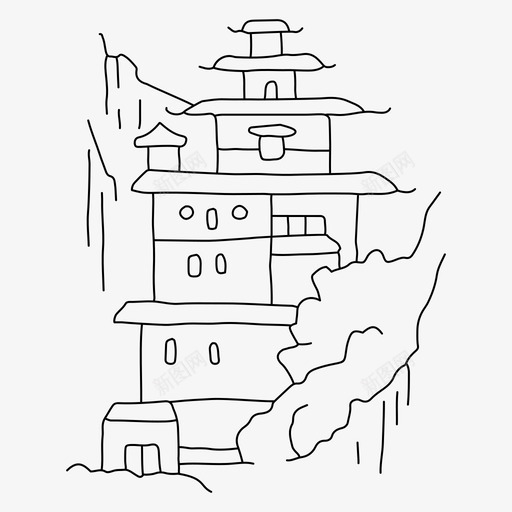 虎巢寺建筑不丹svg_新图网 https://ixintu.com 虎巢寺 建筑 不丹 素描 虎巢 世界 地标 柯纳 细线