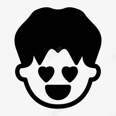 爱男孩表情符号图标