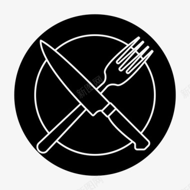 餐具叉子叉刀图标