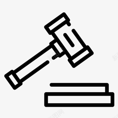 法律锤法庭木槌图标