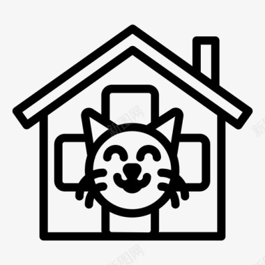 诊所猫房子图标