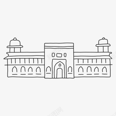 阿格拉要塞建筑印度地标图标