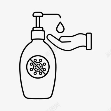 洗手液清洁电晕病毒图标