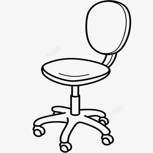 转椅办公椅人体工程学svg_新图网 https://ixintu.com 转椅 办公椅 人体 工程学 轮子