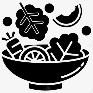 沙拉碗饮食健康图标