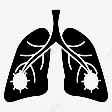 肺呼吸冠状病毒图标