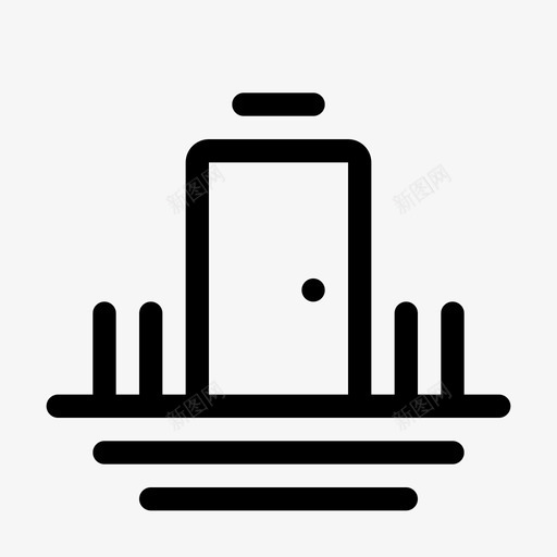 入口公寓门svg_新图网 https://ixintu.com 入口 公寓 花园家 室外 线条 图标
