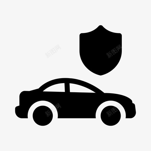 汽车保险安全svg_新图网 https://ixintu.com 汽车保险 安全防护 车辆 安全 像素 完美 线条 轮廓