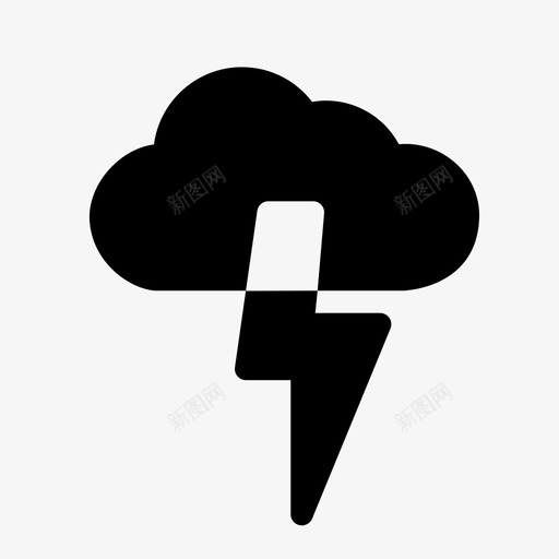 闪电和云气候闪电svg_新图网 https://ixintu.com 闪电 天气 云气 气候 风暴