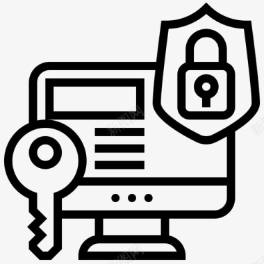 计算机安全锁密码图标