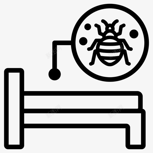 臭虫昆虫卫生条件差svg_新图网 https://ixintu.com 昆虫 臭虫 卫生条件 差床 上有 动物