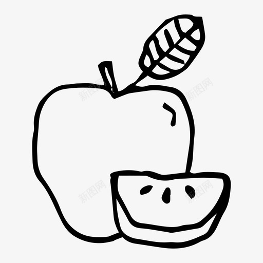 苹果味道食物svg_新图网 https://ixintu.com 水果 苹果 味道 食物 素描 简单 天真