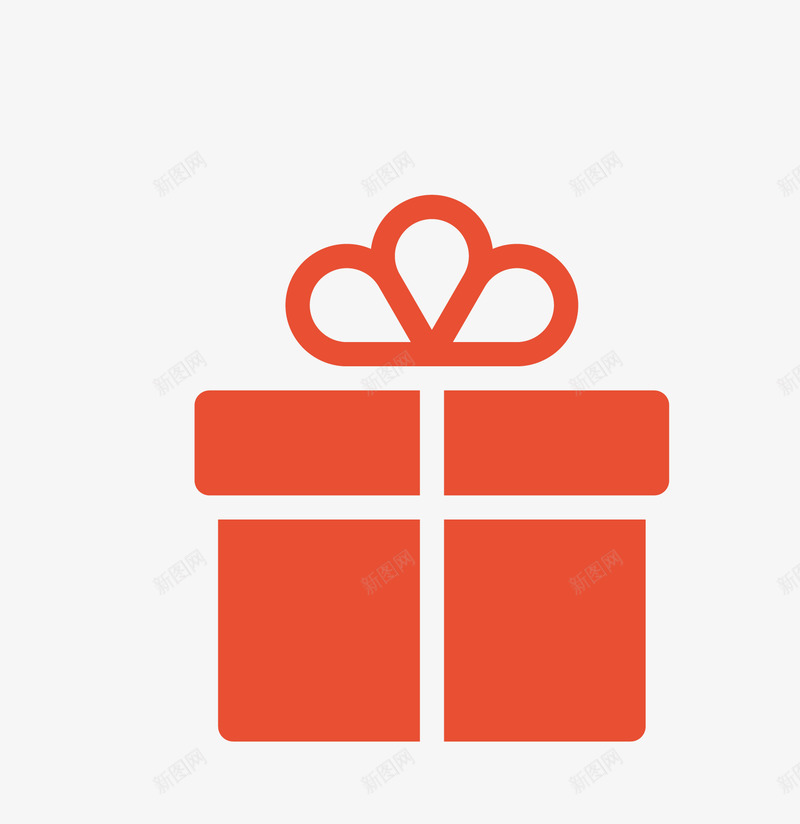 红色简约礼盒图标png免抠素材_新图网 https://ixintu.com 礼物盒子 礼盒图标 包装盒 双十一 礼物盒 促销 线性