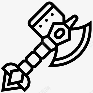 斧锤战斗中世纪图标