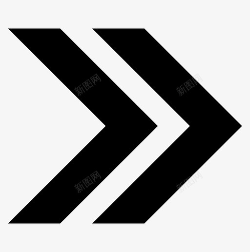 双右箭头导航svg_新图网 https://ixintu.com 箭头 双右双 导航 指向 搜索 跳过 直角