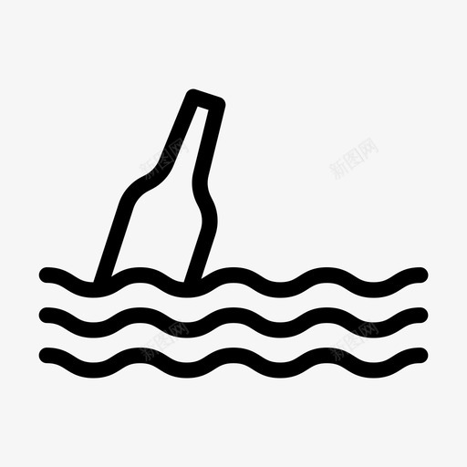 海瓶子垃圾svg_新图网 https://ixintu.com 瓶子 垃圾河 流水 气候变化