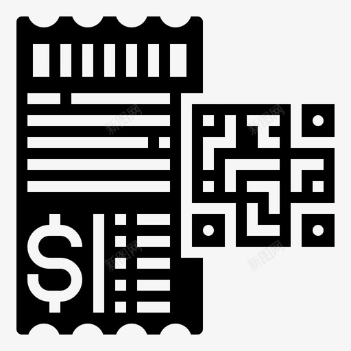 票单码svg_新图网 https://ixintu.com 票单 码单 收条 条码 二维 码字 字形