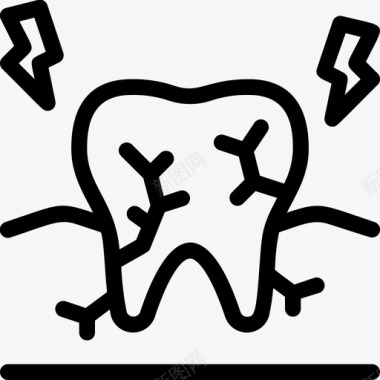 牙痛断牙裂牙图标
