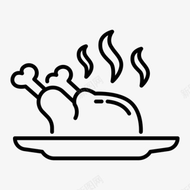 烤鸡烹饪食物图标