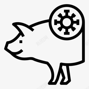 猪动物疾病图标
