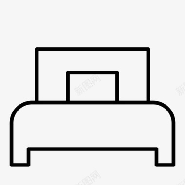 单人床卧室休息图标