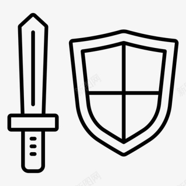 剑和盾玩具战士图标