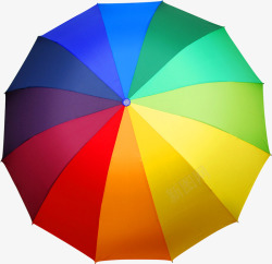 彩虹雨伞透明素材