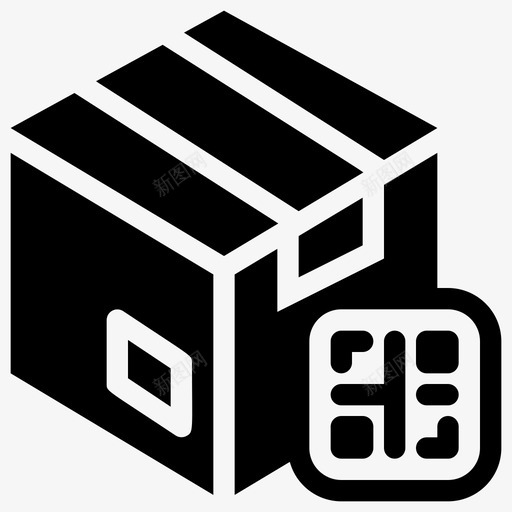 带箱二维码物流配送包装svg_新图网 https://ixintu.com 二维 物流配送 带箱 码带箱 包装 扫描 图示