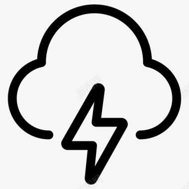 雷暴闪电能源和电池概述图标