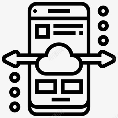 移动云存储备份智能手机图标