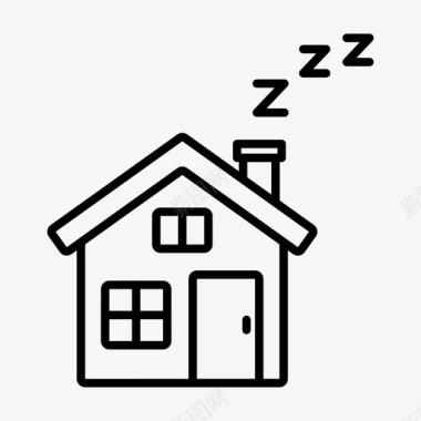 睡觉时间晚上房子图标