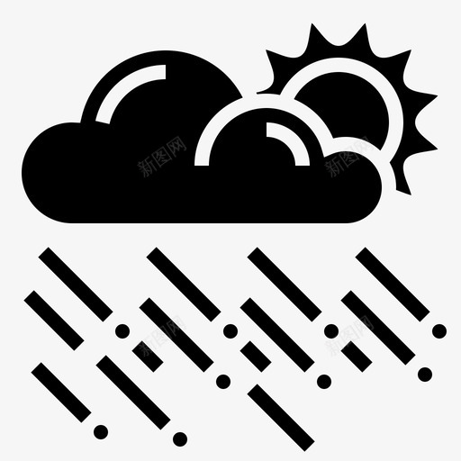 太阳和雨气候多云svg_新图网 https://ixintu.com 太阳 天气 气候 多云 雕文