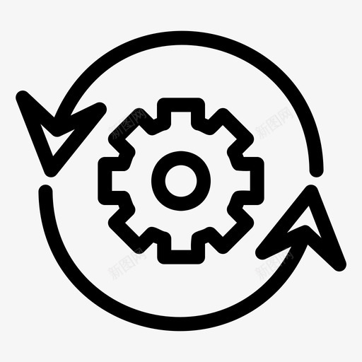 箭头齿轮旋转svg_新图网 https://ixintu.com 箭头 齿轮 旋转 设置 三维 轮廓