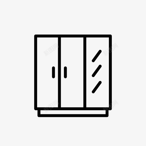 衣柜卧室家具svg_新图网 https://ixintu.com 卧室 衣柜 家具 室内 镜子 基本 图标 没有 有颜色