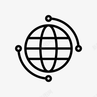 地球仪连接互联网图标