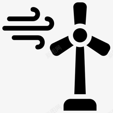 风车能量生态地球母亲节图标