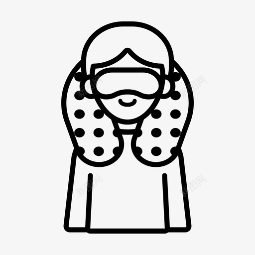 睡眠眼罩颈枕svg_新图网 https://ixintu.com 颈枕 眼罩 旅游 睡眠 机场