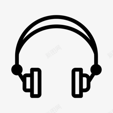耳机音频生活方式图标