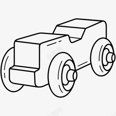 木制玩具车幼儿玩具车轮图标
