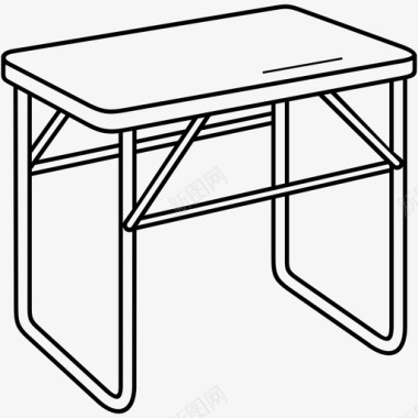折叠桌可调节野营图标