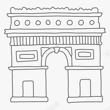 凯旋门建筑法国图标