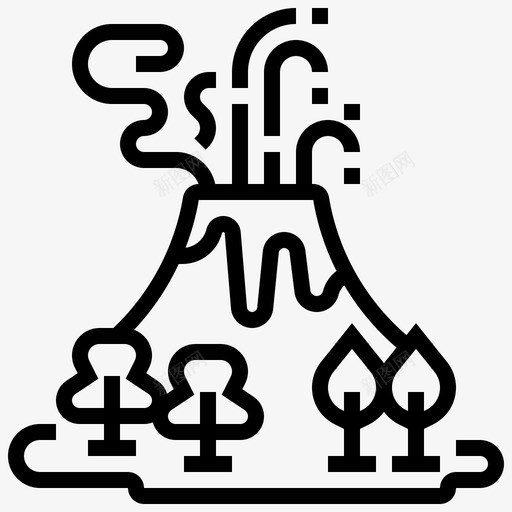 火山喷发熔岩svg_新图网 https://ixintu.com 火山 喷发 熔岩 岩浆 地貌 史前 元素