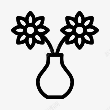 花瓶花卉家具图标