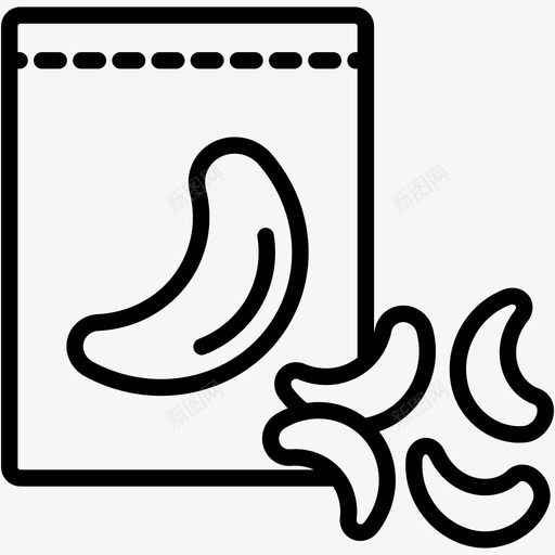 腰果健康食品烤腰果svg_新图网 https://ixintu.com 腰果 健康食品 零食