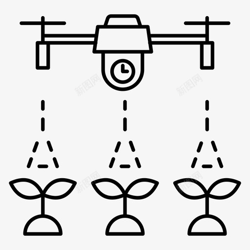 智能农场农业无人机svg_新图网 https://ixintu.com 智能 农场 农业 无人机 技术 浇水 像素 线条