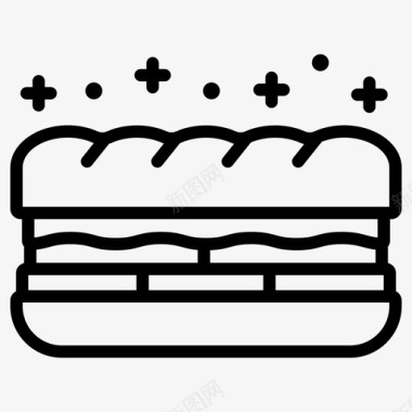 新鲜三明治汉堡咖啡菜单图标