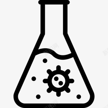烧瓶病毒疾病实验图标