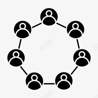 团队合作社区连接图标